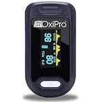 OxiPro OX2 - CE Certified - MHRA Registered Pulse Oximeter/Blood Oxygen Monitor - Finger Oxygen Saturation Monitor/SATS Monitor SpO2 for Adults and Child - UK Approved Medical Device