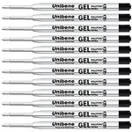 Unibene Parker Compatible Gel Ink Ballpoint Refills 12 Pack,0.7mm Medium Point-Black, Smooth Writing Replaceable German Ink Tactical Pen Refills for Parker Ballpoint/UZI Pen