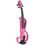 Full Size Silent Electric Violin With Case And Bow Pink Suitable For Beginners