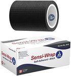 Dynarex Sensi-Wrap Bandage Rolls are a Self-Sticking Wrap Provides Stay in Place Compression. Great for Tough to Wrap Areas of The Body, Over a Bandage or Tattoo. Black, 2” x 5 yds, 1 Box of 36 Rolls