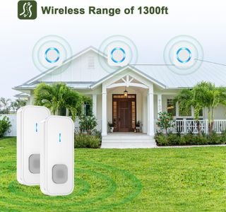 SURFOU Wireless Doorbell Kit – 2 Buttons, 3 Receivers, 1300ft Range, Waterproof