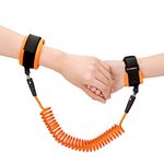 TOYESS 2.5M Anti Lost Wrist Link Belt, 360°Rotate Security Elastic Wire Rope for Baby and Toddler Reins, Safety Leash Wristband/Hand Harness for Walking and Travel Outside (Orange)