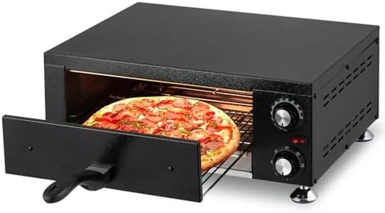 Commercial Pizza Oven Countertop, 1100W Stainless Steel Electric Pizza Oven, Indoor Pizza Maker with Timer/Crumb Tray, Single Deck Layer Pizza Cooker for Restaurant Home