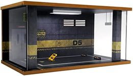 Display Case for 1/18 Diecast Cars,Acrylic Display Case for 1/12 Scale Toy Motorcyle with LED Lighting,D5-3 Open Side