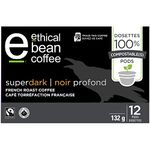 Ethical Bean Coffee Superdark Single Serve 100% Compostable Coffee Pods, 132g