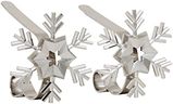 Haute Decor MantleClip Stocking Holders with Removable ZINC Alloy Holiday Icons (2-Pack Snowflake, Silver) - Christmas Stocking Hanger Hook Set - Holds Stocking Safely on Mantels up to 3 Inches Thick