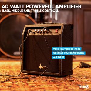Max GigKit Beginner Bass Guitar – Black