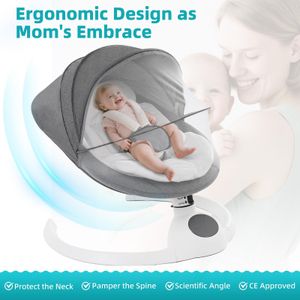 Electric Baby Swing Chair – Grey Adjustable Infant Seat
