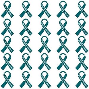 100 pack Ovarian Cancer Awareness Ribbon Shaped Pins – Teal Ribbon Pin for Ovarian Awareness - Perfect for Gift-Giving, Event Promotion and Fundraising