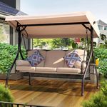 NOBLEMOOD Patio Porch Swing, 3-Seat