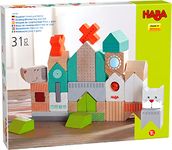 HABA 306086 Building Wooden Blocks Dog and Cat, 31 pcs. For Ages 18 Months and Up (Made in Germany)