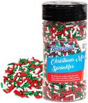 Bakerpan Christmas Jimmies Sprinkles - 6 Ounces Christmas Sprinkles for Cake Decorating - Edible Sprinkles for Cupcakes, Ice Cream, Cake Decorations (Made in USA)