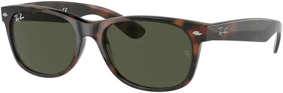 Ray-Ban RB2132 NEW WAYFARER Square Sunglasses For Men For Women + BUNDLE with Designer iWear Eyewear Kit (Tortoise/Crystal Lens G-15 Green)