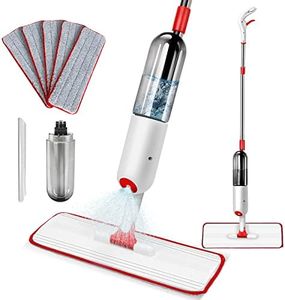 Myiosus Scopa Lavapavimenti a Spruzzo, Mocio Lavapavimenti con 500ml Flacone Spray, Domestico Spray Mop con 3 Cuscinetti Riutilizzabili e 1 Raschietto, Mop Piatto per Legno Duro, Laminato