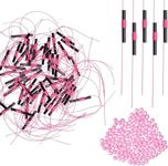 SHADDOCK Bobber Stops Plastic Beads 100pcs Fishing Floats Corks String Knots for Fishing Line Leader Freshwater Saltwater (Pink)