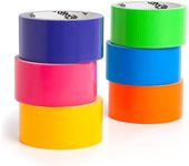 Craftzilla Rainbow Colored Duct Tape Pack - 6 Bright Duct Tape Colors - 10 Yards x 2 Inch - Colored Tape Rolls - Multipack for Arts - Colored Duct Tape Variety Pack