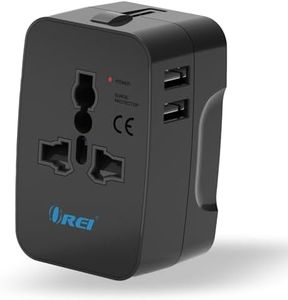 Orei Universal Travel Adapter - 3 in 1 Worldwide Travel Adapter with Dual USB - Universal Socket with 2X USB-A 2.4A - Travel Adapter for US, Europe & More - 3 Year Warranty