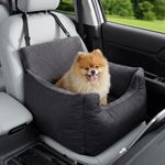 Lesure Small Dog Car Seat - Waterproof Dog Booster Seat, Puppy Car Bed With Clip-On Leash for Pet Travel Carrier Bed, 54.5x49.5x38cm, Black
