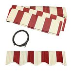 ALEKO Patio Awning 8x6.5 Feet Fabric Replacement - 100% Polyester Canopy, Cover, Sun Shade, Shelter for Yard, Deck, Balcony - UV Protection – Multi-Stripe Red - FAB8X6.5MSTRED19