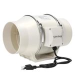 AAYOMA Inline Duct Fan 6 Inch | 75W Quiet Ventilation Extractor | 540 m³/h Airflow | 2600 RPM | 38 dB Silent Exhaust Fan for Grow Tent, Kitchen, Bathroom & Hydroponics | Copper Motor