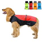 Zunea Waterproof Dog Raincoats for Medium Large Dogs Lightweight Reflective Jacket Safty Coat Windproof Mesh Lined Vest Clothes Outdoor Hunting Hiking Apparel for Wet Days Red 3XL