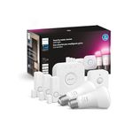 Philips Hue Secure Starter Kit - Includes 3 Secure Contact Sensors (White), 1 Indoor Motion Sensor, 1 Bridge, 2 White & Color Ambiance Smart Bulbs - Easy to Install, Works with Hue App