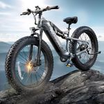 Electric Bike for Adults 1000W, 48V 20AH Battery Adult Electric Bicycles, 26" Fat Tire Full Suspension Ebike, 45KM/H Beach Mountain E Bike, 7 Speed, 128KM Range, UL Certified