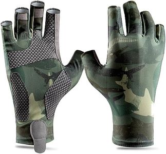 ailyfu Fishing Gloves UPF50+ Sun Gloves UV Protection Fingerless Fishing Gloves for Men and Women Fishing, Kayaking, Rowing, Paddling, Cycling, Hiking (Green, Medium)