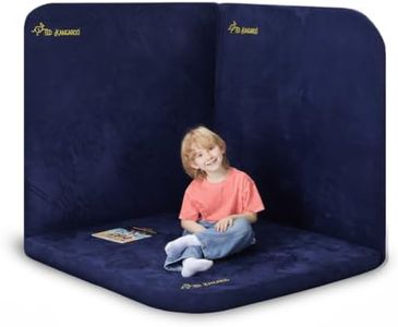 TED KANGAROO Sensory Corner Nook for Kids, Foldable Foam Corner Seat with 2 Padded Backrest Walls, 47x47x47 Inch, Zip-Off Washable Velvet Cover, Quiet Reading Corner for Bedroom Playroom Classroom, Navy
