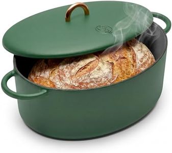 Great Jones Dutchess Cast Iron Dutch Oven Pot With Lid (Broccoli) - Large 6.75 Quart Size, Dual Handles - All Stovetop Safe - 500° Dutch Oven For Bread Baking | Dishwasher Friendly
