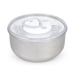 Zyliss Easy Spin Salad Spinner - Fruit & Veggie Dryer - Produce Spinner & Cleaner for Salad Prep - Dishwasher-Safe Kitchen Essential - Non-Slip Bowl with Pull Handle - Stainless Easy Spin Large