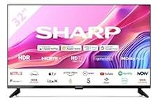 SHARP 32FD6K 32-Inch HD Ready Smart Roku TV™ in Black with Active Motion 200, HDR10 Support, Freeview Play, Pre-Installed Apps, 3x HDMI & 1x USB