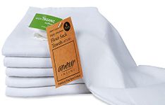 AMOUR INFINI White Organic Cotton Flour Sack Kitchen Towels Pack of 6 - Tea Towel for Embroidery and Drying Glass, Dinnerware - Lint Free & Highly Absorbent Flour Sack Dish Towel (28x28 Inch)