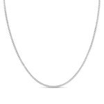 KEZEF 2mm Sterling Silver Curb Chain Necklace - Sterling Silver, 24 Inch Length, Hypoallergenic Jewelry for Women and Men