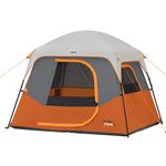 CORE 4 Person Straight Wall Cabin/Camp Tent with Carry Bag for Outdoor, Portable, Included Tent Gear Loft Organizer for Car Camping Accessories