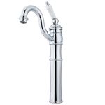 Kingston Brass KB3421PL Victorian Vessel Sink Faucet with Handle and 4-Inch Plate, Chrome