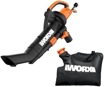 WORX 12 Amp Trivac 3-in-1 Electric Leaf Blower/Mulcher/Vacuum WG509 Metal Impeller for Fine Mulching