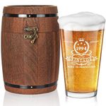 LIGHTEN LIFE 30th Birthday Gifts for Men Women 16oz,1994 Beer Glass in Barrel Box,30th Birthday Beer Glass,30th Birthday Gift Ideas,1994 Pint Glass for 30 Years Old Dad,Husband,30th Beer Glass Gift