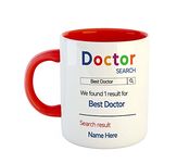 ASHVAH Best Doctor Personalized Ceramic Coffee Mug - Best Gift for Doctor - Red