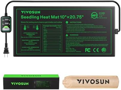 VIVOSUN 10"x20.75" Seedling Heat Mat with Built-in Temperature Controller, UL & MET-Certified Waterproof Plant Heating Pad for Germination, Hydroponics, Brewing, Breeding, and Greenhouses