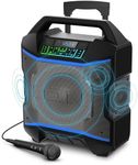 ION Block Rocker - Portable Bluetooth Outdoor Party Speaker with Karaoke Microphone, Battery, 4 Speakers, Radio, USB Port, App, Water-Resistant, 120W