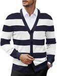 COOFANDY Men's V Neck Cardigan Sweater Casual Lightweight Button Down Knitted Cardigan Sweater with Ribbing Edge