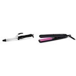 Philips Hair Curler (BHB862) & Straightener (HP8302) Combo, Multicolor