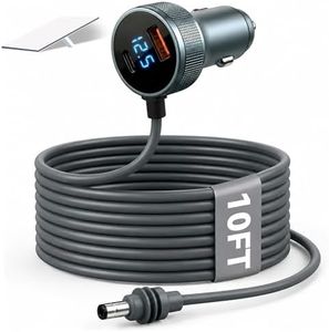 Starlink Mini Car Adapter, 12V-24V DC Power Cable, Starlink Mini Cigarette Lighter Adapter with Digital Display, Durable USB C PD 45W and USB A Ports, 10FT 18AWG Accessories for RV Truck Boat