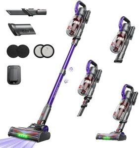 AlloyMove Cordless Vacuum Cleaner, 45Kpa/60Mins/450W Stick Vacuum Cleaners for Home, Anti-Tangle Vacuum Cleaner with Detachable Battery&Self-Standing, Lightweight Vacuum for Floor Carpet Pet Hair A03