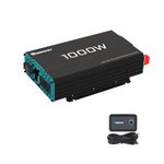 Renogy 1000W Pure Sine Wave Inverter 12V DC to 120V AC Converter for Home, RV, Truck, Off-Grid Solar Power Inverter 12V to 110V with Built-in 5V/2.1A USB Port, AC Hardwire Port, Remote Controller