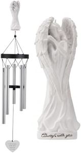 Angel Wind Chimes-Angel Figurine Ornament Wind Chimes, Resin Guardian Angel Statue, Indoor Outdoor Hanging Decor