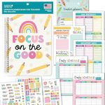 Teacher Planner 2024-2025 - Colorful Undated Lesson Planner Book with Stickers, Monthly & Weekly Pages, Student & Substitute Info – Homeschool & Classroom Organizer