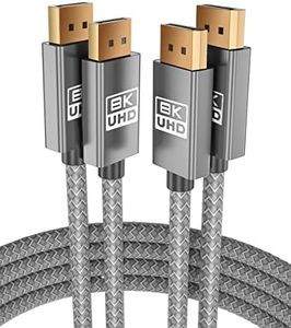 Itramax 8K 60Hz DisplayPort Cable 10FT (2-Pack),DP 1.4 Male Ultra High Speed Cord for Laptop/PC/TV/Gaming Monitor,Support HBR3 Bandwidth of 32.4Gbps,4K@144Hz,2K@165Hz,1080P@240Hz(DP 1.2 Compatible)