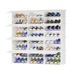 JOISCOPE Shoe Storage, 3 x 8 Tier Cube Storage Unit Shoe Rack Organizer, Multifunctional Modular Shoe Storage Cabinet for Space Saving, for All Kinds of Shoes, Clothing, for Hallway Bedroom Entryway